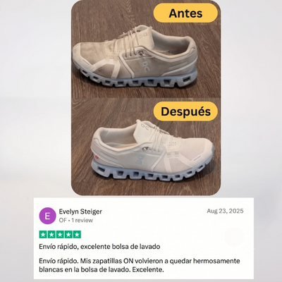 Zapatillas Limpias en solo 30 minutos, directamente de la Lavadora