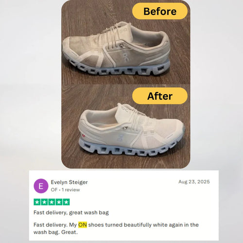 Zapatillas Limpias en solo 30 minutos, directamente de la Lavadora